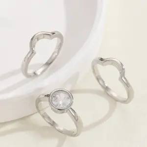 Elegant Silver and Gold Fashion Ring Set 7 Sfa040d7155c547378231797a231617331