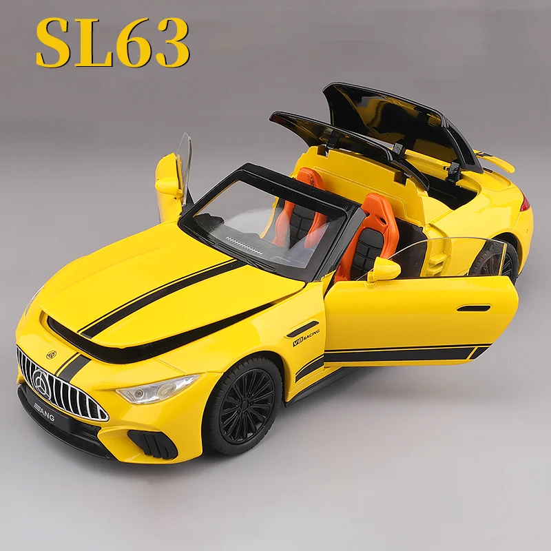 Vibrant Yellow Benz SL63 Diecast Model 7 Vibrant Yellow Benz SL63 Diecast Model - Image 7