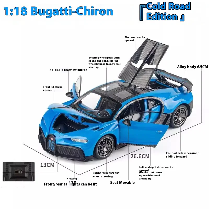 Bugatti Chiron 1:18 Scale Diecast Model in Yellow 3 Bugatti Chiron 1:18 Scale Diecast Model in Yellow - Image 3