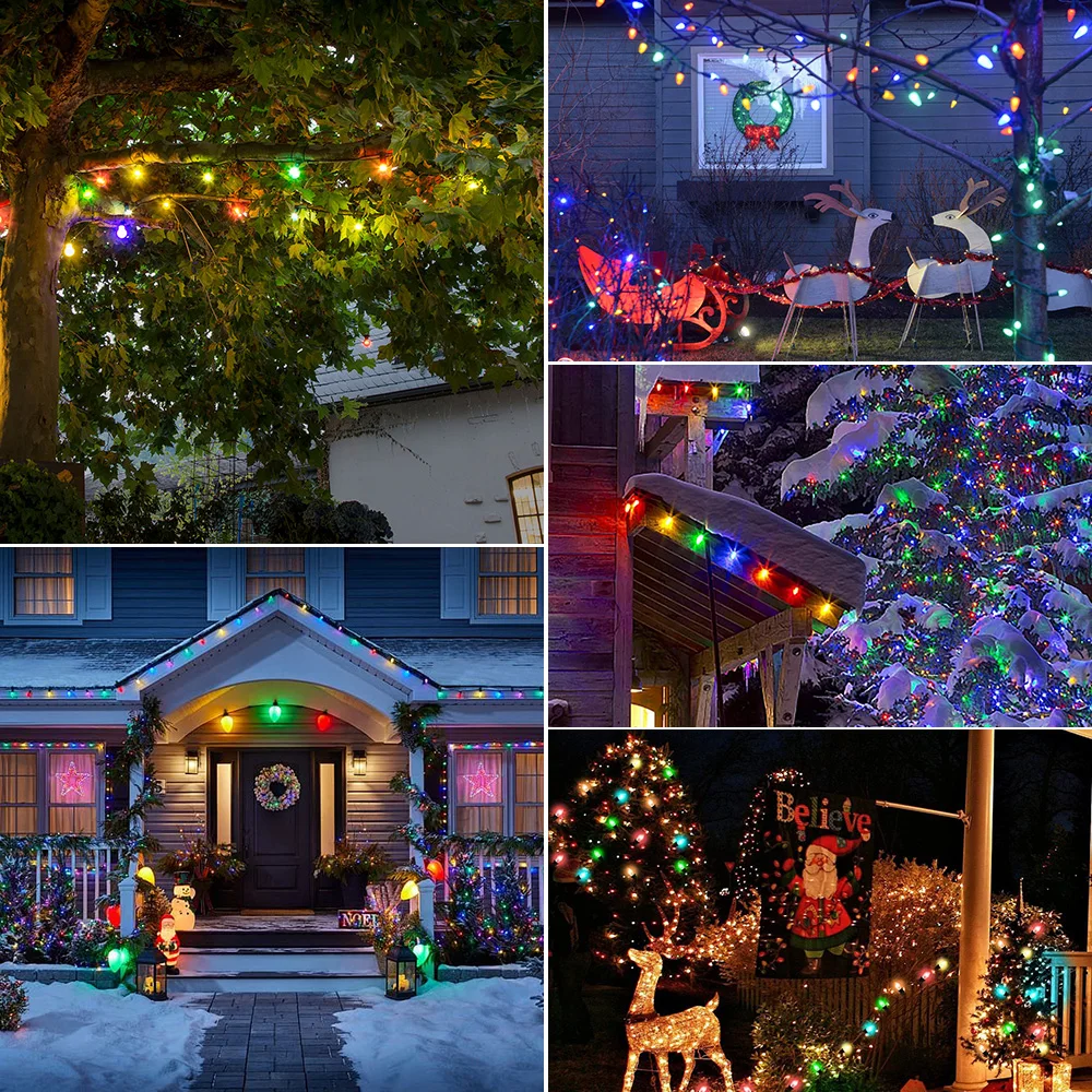 Vibrant Outdoor Christmas String Lights 25ft & 65ft 6 Vibrant Outdoor Christmas String Lights 25ft & 65ft - Image 6