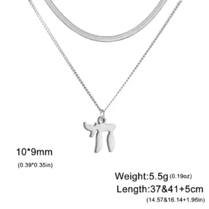 Stainless Steel Chai Pendant Necklace 16 Sfa6fedea92634f688e90771049f4cd947