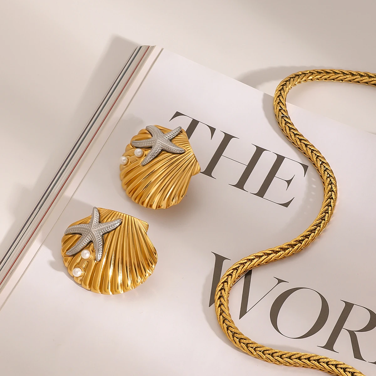 Stainless Steel Ocean-Inspired Starfish Earrings 5 Stainless Steel Ocean-Inspired Starfish Earrings - Image 5