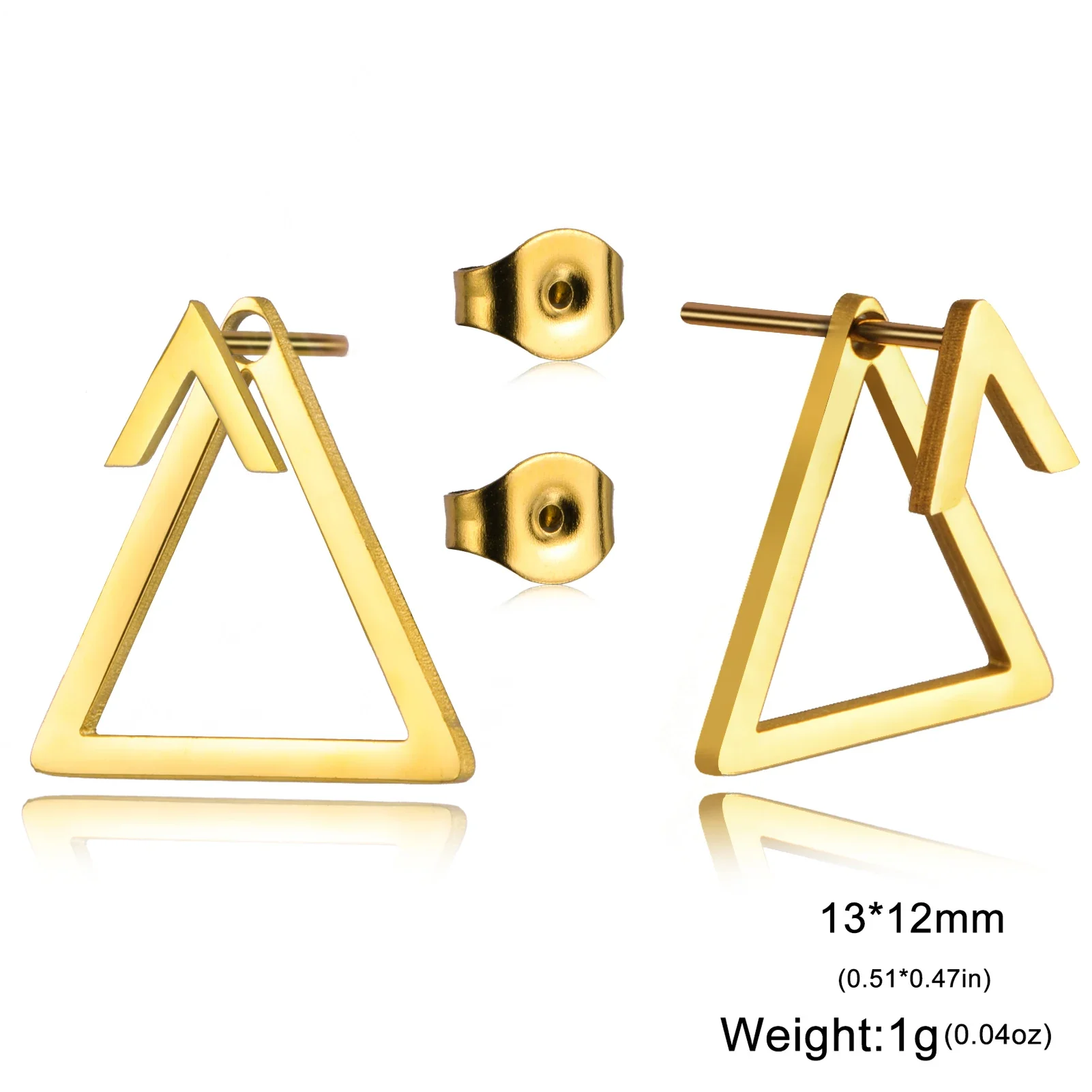 Geometric Gold Stainless Steel Earrings for Women 9 Geometric Gold Stainless Steel Earrings for Women - Image 9