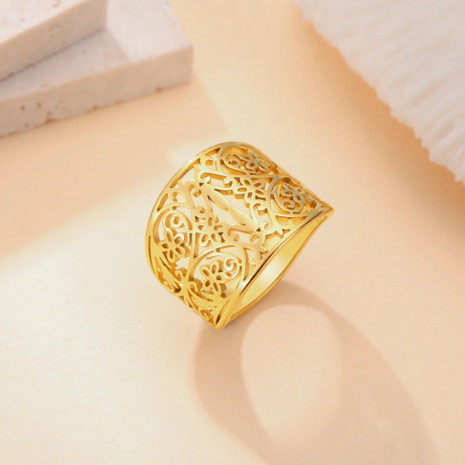 Vintage Stainless Steel Filigree Wide Ring 5 Vintage Stainless Steel Filigree Wide Ring - Image 5