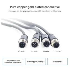 Waterproof M12 Aviation Connector, 4/5/8/12-Pin 10 Sfb0306e3e57b4741bf75e60cba457c2aR