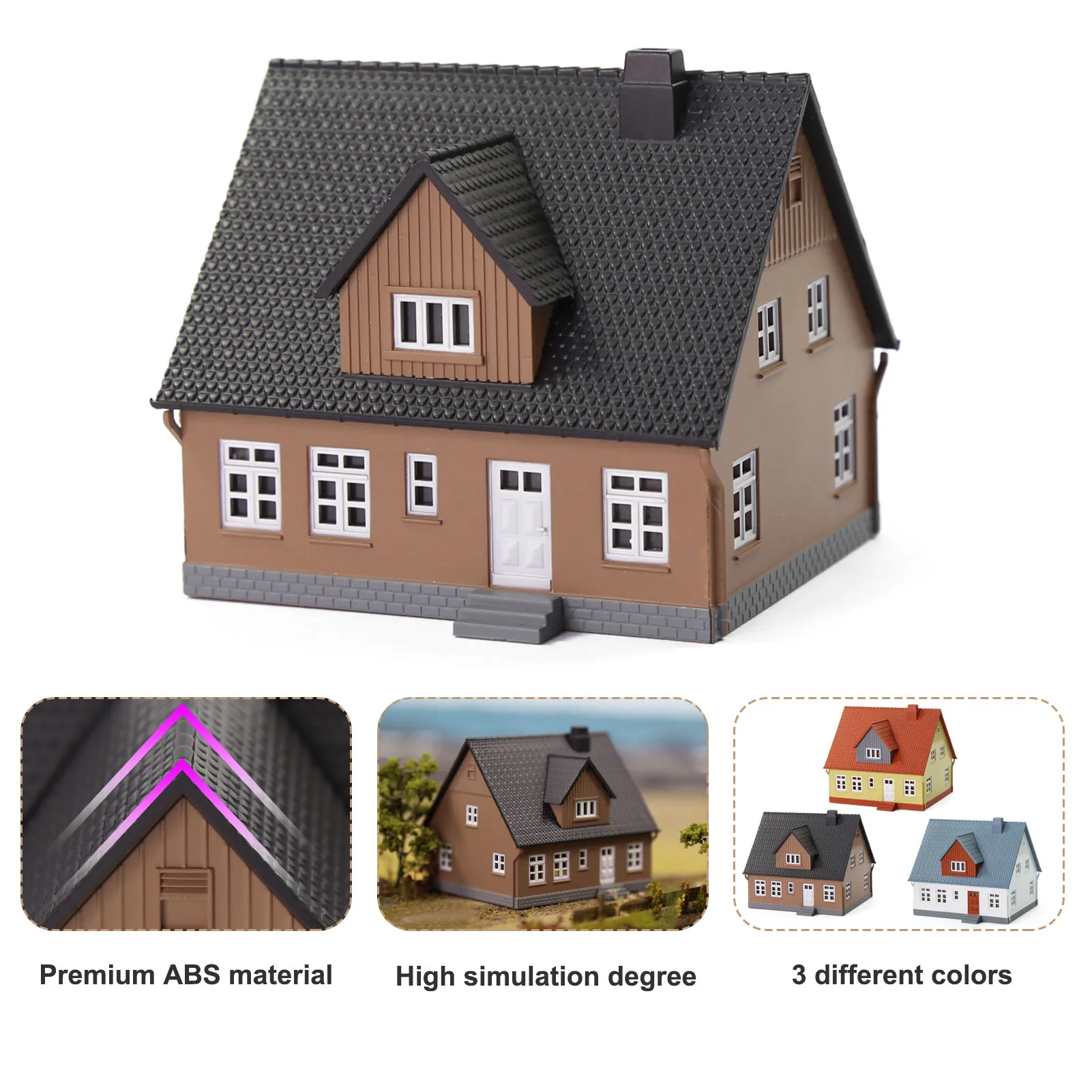 N Scale Model Houses Set for Railway Layout 4 N Scale Model Houses Set for Railway Layout - Image 4