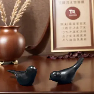 Elegant Resin Bird Ornaments Pair for Home Decor