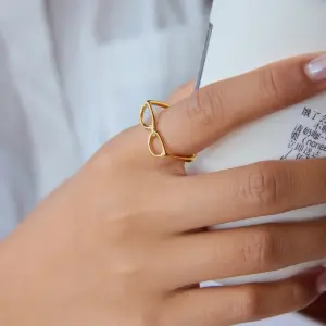 Gold Sunglasses-Shaped Stainless Steel Ring 10 Sfb5984f596b3421c9443e11d3986f0baT