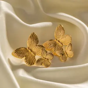 Stainless Steel Gold Butterfly Earrings 9 Sfb7a2973fa5f43e58f804eeedcc82fefn