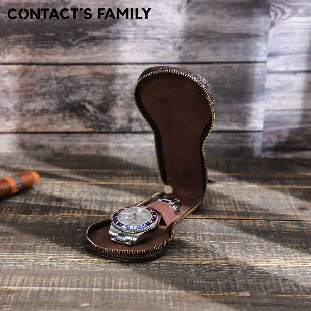 Vintage Coffee Leather Watch Case for Men 2 Vintage Coffee Leather Watch Case for Men - Image 2