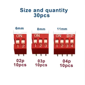 Bright Red 12-Position DIP Switch Set (30/40 pcs) 13 Sfb9eaa8b6ccd499bb3bdb5717a92c11bg