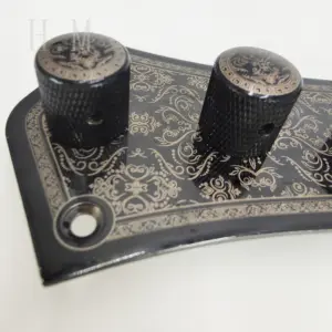 Black JB Electric Bass Control Board with Ornate Design 9 Sfbba6ec7fe22419d868677c76fc26f46n