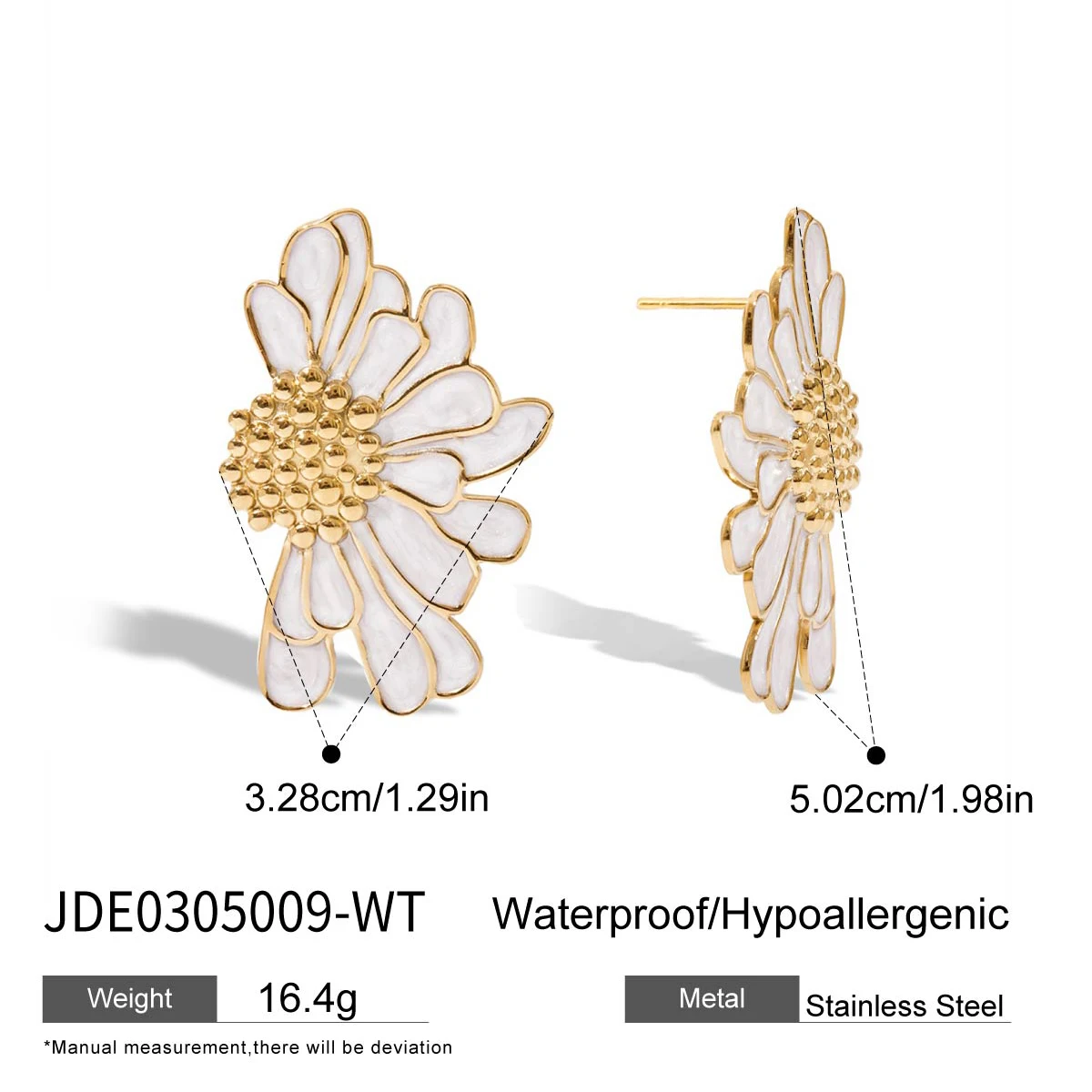 Stainless Steel Floral Earrings Set 7 Stainless Steel Floral Earrings Set - Image 7