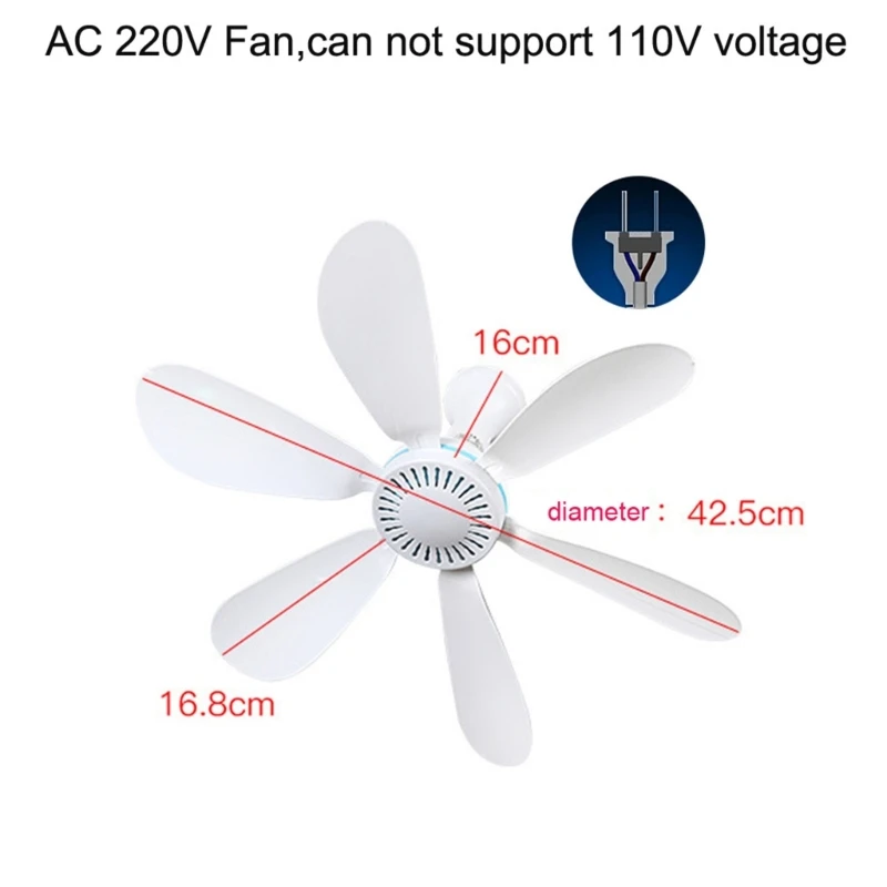 White Mini Ceiling Fan with 7 Blades 6 White Mini Ceiling Fan with 7 Blades - Image 6