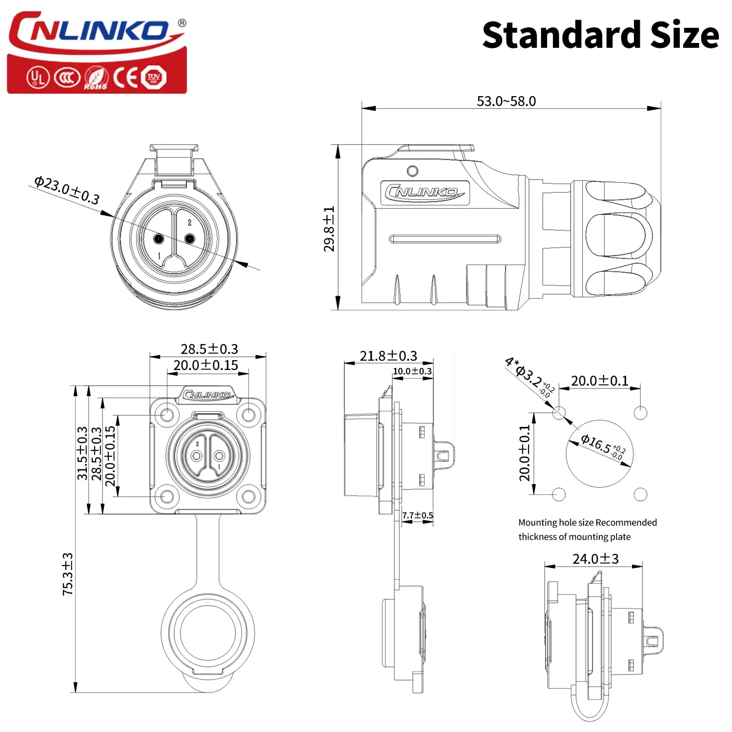 M16 Waterproof Power Cable Connector IP68 4 M16 Waterproof Power Cable Connector IP68 - Image 4