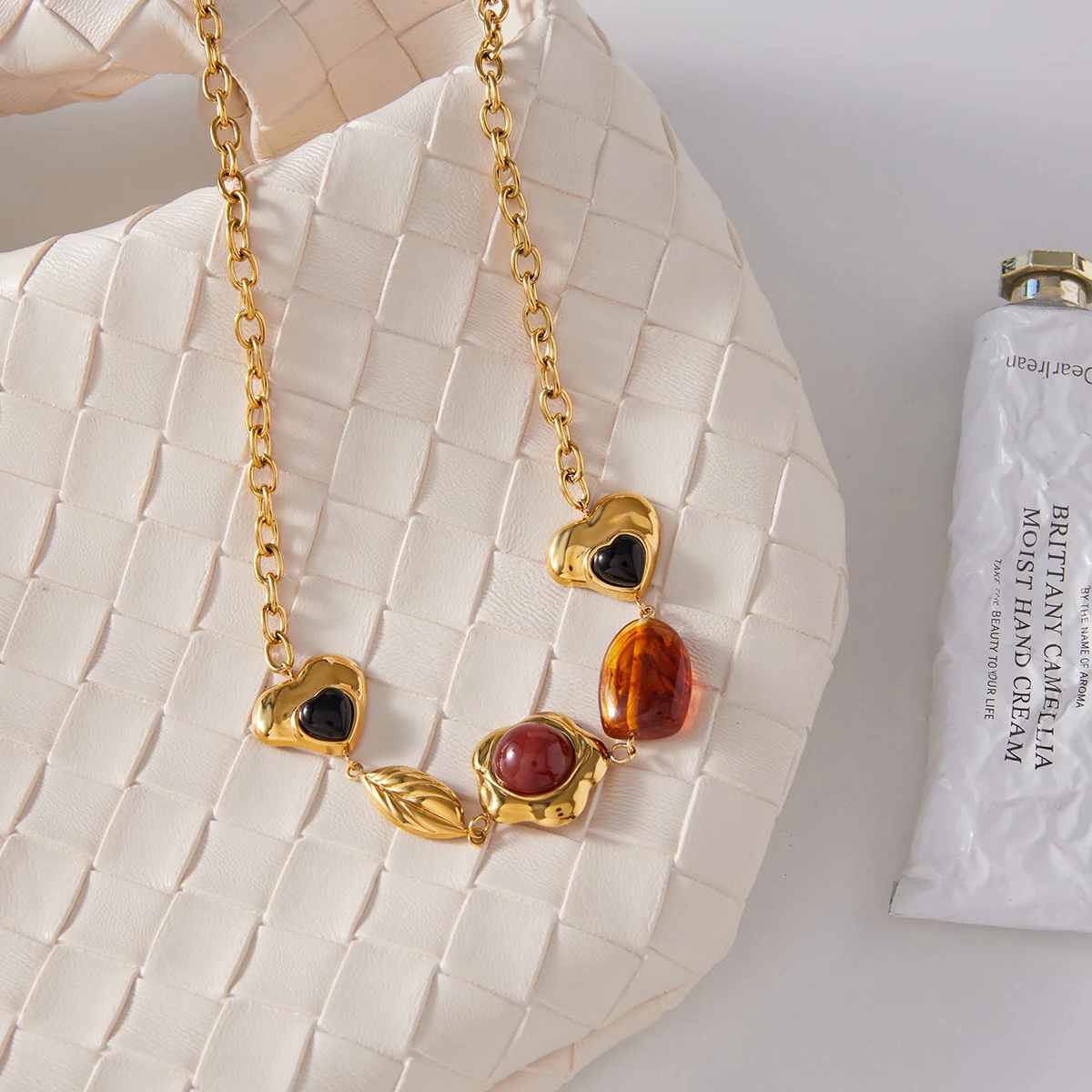 Elegant Stainless Steel Red Agate Pendant Necklace 6 Elegant Stainless Steel Red Agate Pendant Necklace - Image 6