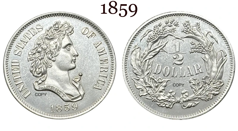 1859 Half Liberty Pattern Replica Coin 8 1859 Half Liberty Pattern Replica Coin - Image 8