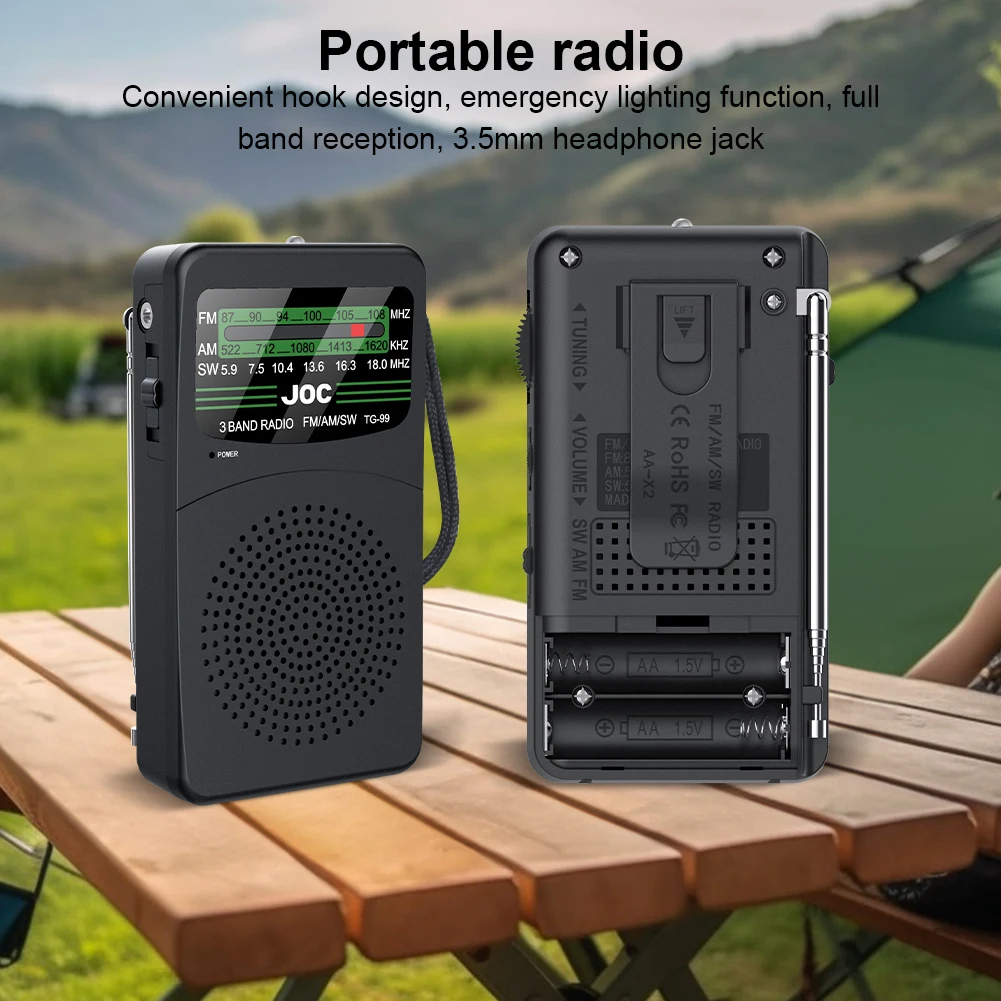 Black Portable Radio with Flashlight 2 Black Portable Radio with Flashlight - Image 2