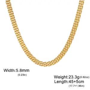 Gold-Tone Stainless Steel Chain Necklace for Women 16 Sfcde73441a444c16b3eefc1fe1961ff3B