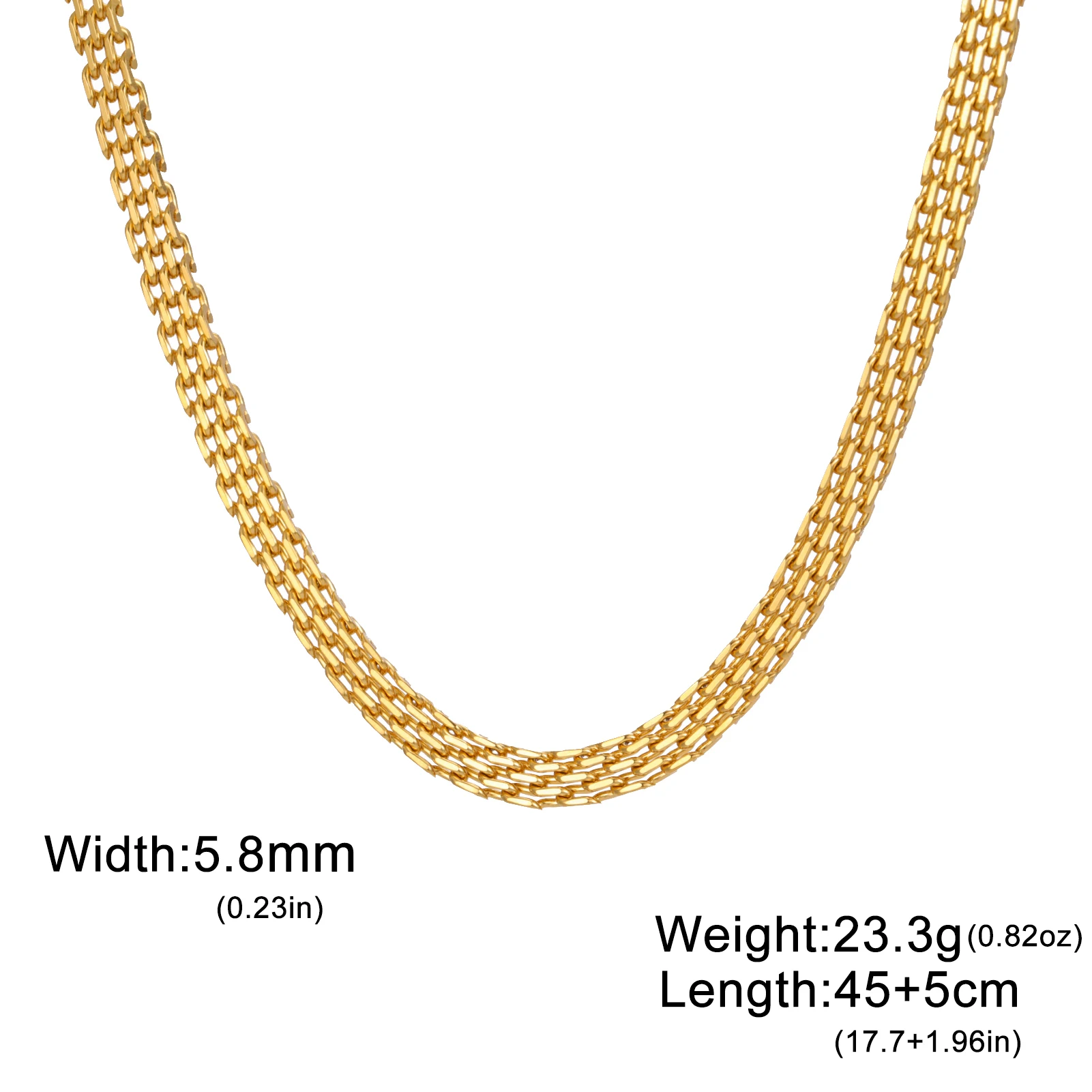 Gold-Tone Stainless Steel Chain Necklace for Women 7 Gold-Tone Stainless Steel Chain Necklace for Women - Image 7