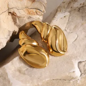 Bold Gold Conch Stainless Steel Earrings 9 Sfce13a1657844297810a3316582242d5C