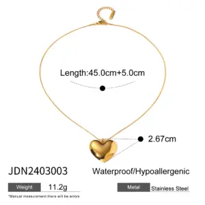Stainless Steel Heart Necklace 2.67cm 14 Sfd16a672a0154cf8a13d30c5aaf907b5Z