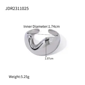 Stainless Steel Women's Half Heart Ring 11 Sfd3c6e44c09d45c9b02b863a75399c41W