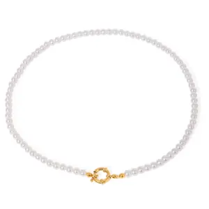 Stainless Steel Pearl Necklace with Toggle Clasp