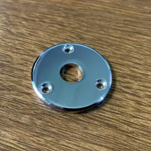 Round Metal Guitar & Bass Jack Plate in Chrome or Black 8 Sfd7049354cf042ab80c9d4206641e2106