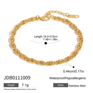 Stackable Stainless Steel Chain Bracelets in Gold 16 Sfdf2cb673c254fb8adfa253620bea062w