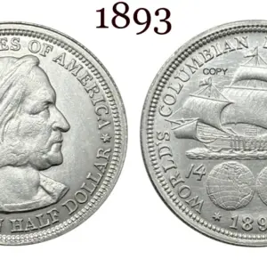 Vintage Columbian Half Dollar Replica, 30mm 16 Sfe07927b85504ee0a68aebf9916dad16b