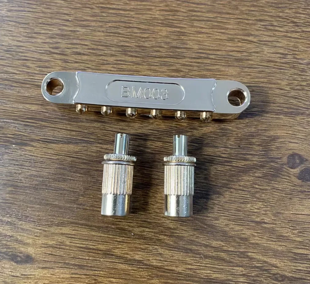 Gold Finish Six-String Guitar Bridge 4 Gold Finish Six-String Guitar Bridge - Image 4