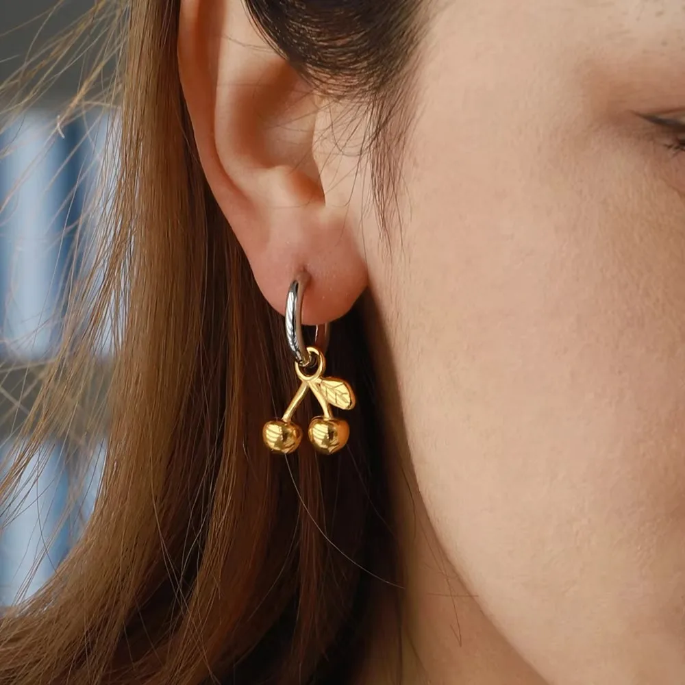 Two-Tone Stainless Steel Geometric Earrings 2 Two-Tone Stainless Steel Geometric Earrings - Image 2