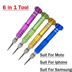 Colorful 6-in-1 Smartphone Repair Screwdriver