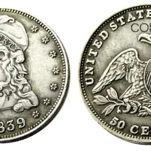 Vintage US Capped Bust Half Coin Replica 1838-1839 13 Sfec69f1aaf6d46c1af016ee4980ed8571