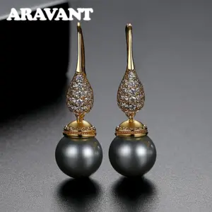 Elegant Black and White Pearls Water Drop Earrings 14 Sfefb62d75fbc48d89ff9e5d5383736e6X