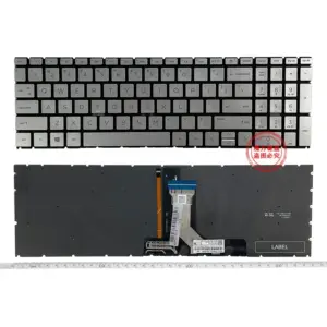 US-Layout HP Silver Backlit Keyboard for Models 17-CN/17-CP