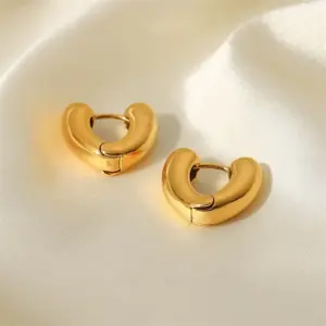 Heart-Shaped Gold Stainless Steel Hoop Earrings 9 Sff13dc87d187463c95420bdce3cb3361l