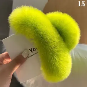 Plush Bunny Fur Hair Clip for Women 16 Sff1714148a9542d5b9cf811507d11b844