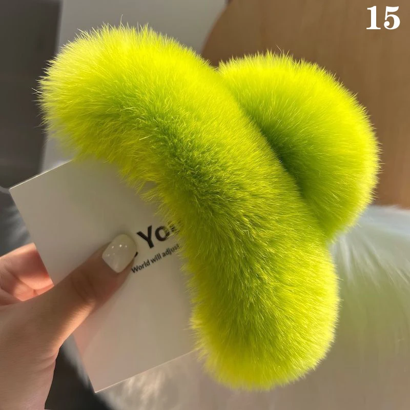 Plush Bunny Fur Hair Clip for Women 7 Plush Bunny Fur Hair Clip for Women - Image 7