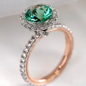 Elegant Geometric Cocktail Ring with Green Zircon 5 Sff2380fa37504b3a9f69290b209b6006R
