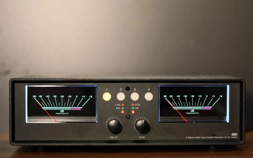 Vintage Dual VU Meter Audio Splitter 2 Vintage Dual VU Meter Audio Splitter - Image 2