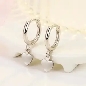 Heart-Shaped Silver Drop Earrings 10 Sff469144dcd24b99899080b60d0825f9u