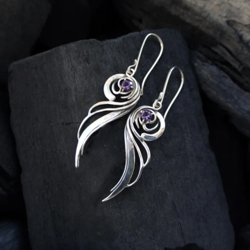 Vintage Silver Moon-Inspired Drop Earrings 4 Vintage Silver Moon-Inspired Drop Earrings - Image 4