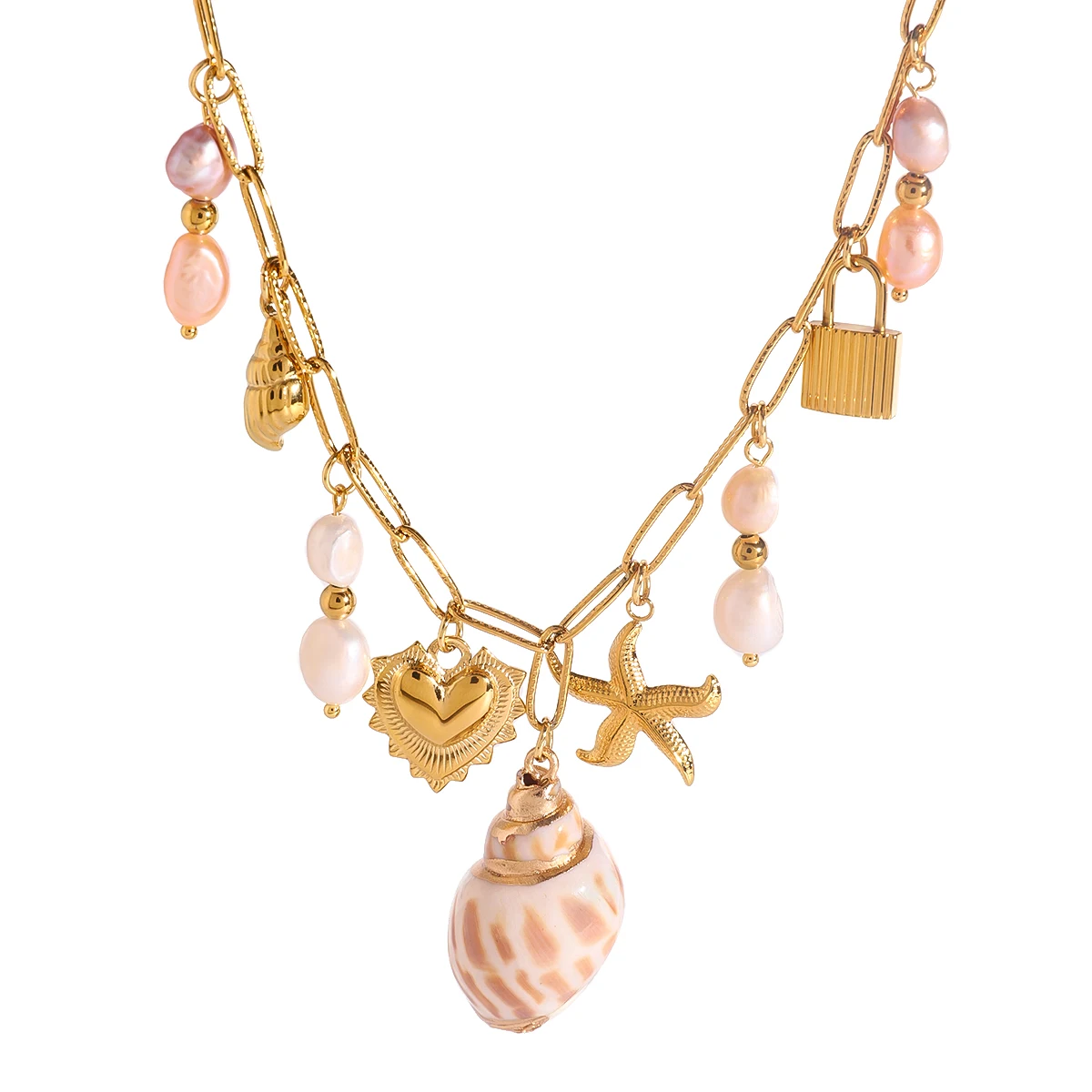 Stainless Steel Coastal Necklace JDN2408020 3 Stainless Steel Coastal Necklace JDN2408020 - Image 3