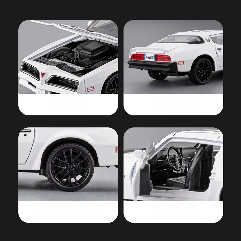1:32 Scale Diecast Muscle Car Model in Black, Red, or White 4 1:32 Scale Diecast Muscle Car Model in Black, Red, or White - Image 4