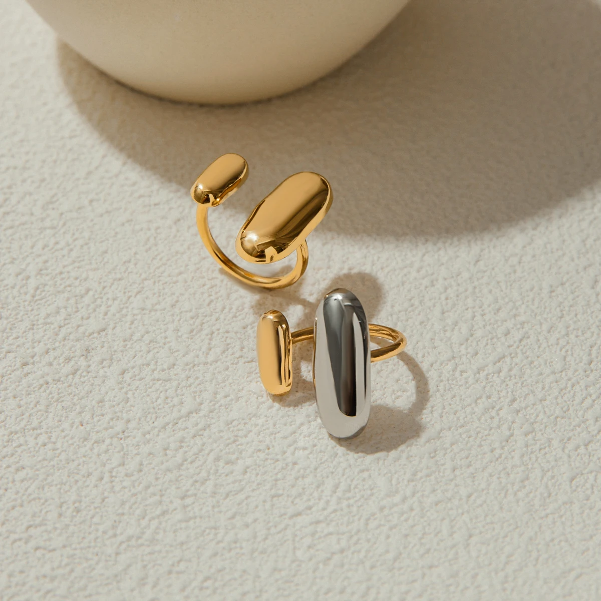 Unisex Stainless Steel Gold Ring 3 Unisex Stainless Steel Gold Ring - Image 3