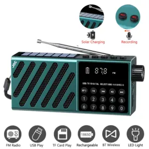 Portable Solar Bluetooth Speaker with 5W Output
