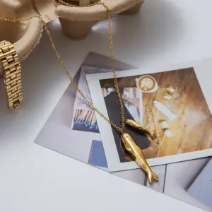 Gold Stainless Steel Pisces Pendant Necklace 11 Sffb8c3d48bad4f3285468fee1531718bc