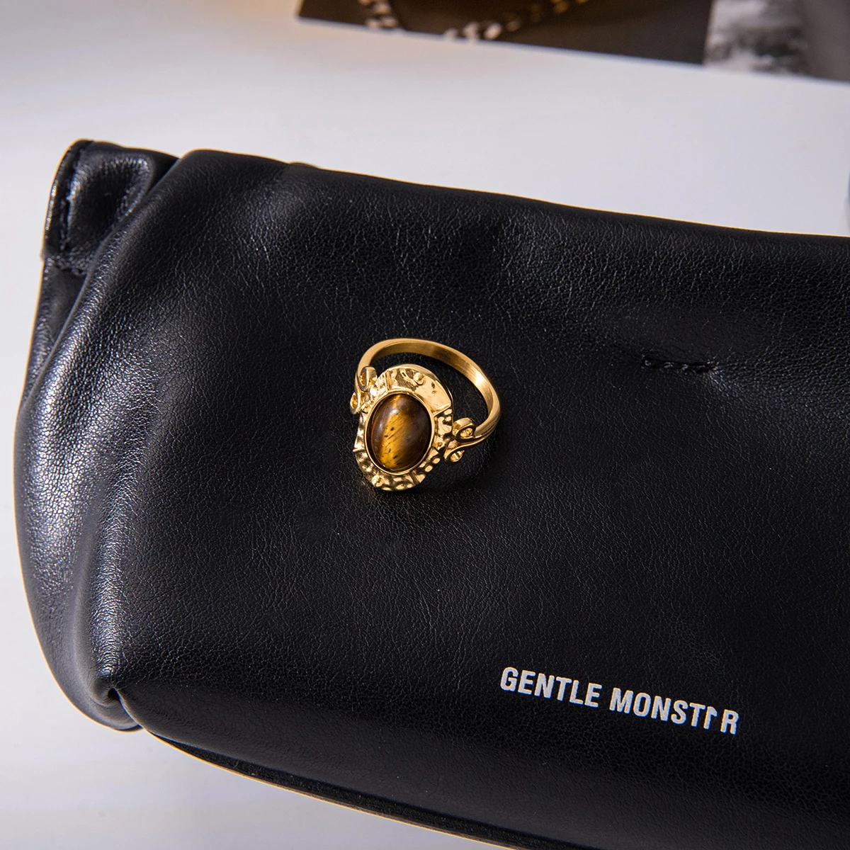 Vintage Stainless Steel Tiger Eye Ring for Women 6 Vintage Stainless Steel Tiger Eye Ring for Women - Image 6